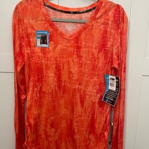 Marika Long Sleeve Top in Bright Orange